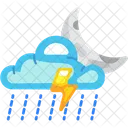 Nube Lluvia Tormenta Luna Nube Lluvia Icono