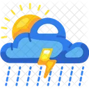 Nube Lluvia Tormenta Sol Nube Lluvia Icono