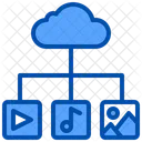 Medios en la nube  Icono