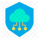 Escudo De Nube Conexion Segura Computacion En Nube Segura Icono