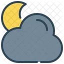 Nuit Lune Nuage Icône