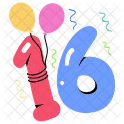 Number Balloons  Icon