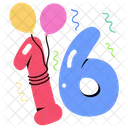 Number Balloons Birthday Balloons Helium Balloons Icon