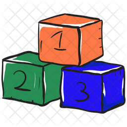 Number Blocks Icon - Download in Colored Outline Style