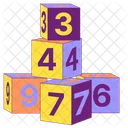 Number Blocks Cube Block Icon