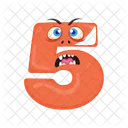 Scared Five Number Icon