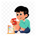 Number Learning Kids Character Icon