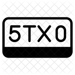 Number Plate  Icon
