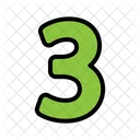 Three Number Three Mathematics Icon