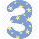 Three Number Stars Icon