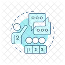 Numbered heads together  Icon
