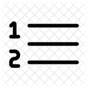Numbered list menu  Icon