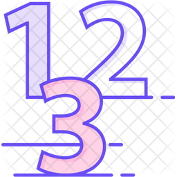 numbers icon download in colored outline style