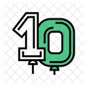 Numbers Balloon Color Icon