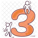 Numeric Number Three Mathematics Icon