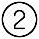 Circulo Numero Dos Icono
