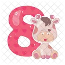 Oito Personagem Girafa Ícone