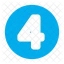 Quatro Numero Quatro Matematica Icon