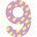 Numero Neuf Violet Icône