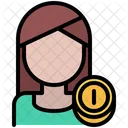 Coin Woman Numismatics Icon