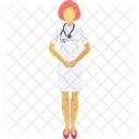 Lady Doctor Nurse Medical Assistant Icon