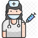 Female Nurse Vaccination  Icon