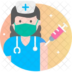 Female Nurse Vaccination  Icon