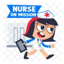 Nurse On Mission Walking Annoyed Icon