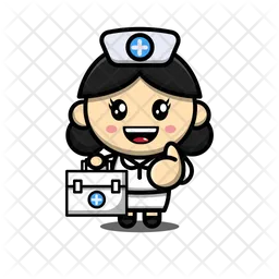 Nurse With Medical Kit  Icon
