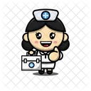 Nurse With Medical Kit  Icon