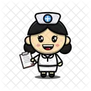 Nurse With Report  Icon