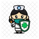 Nurse With Shield  Icon