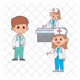 Nurse women with nurse man  Icon