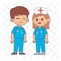 Nurse women with nurse man  Icon