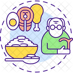 Nutrition for elderly people  Icon