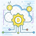 Tecnologia De Nuvem Rede Bitcoin Computacao Em Nuvem Ícone