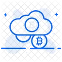 Nuvem Bitcoin Criptomoeda Em Nuvem Tecnologia De Nuvem Ícone