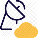 Nuvem De Satelite Antena Parabolica Rede De Satelite Ícone