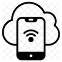 Nuvem Wifi Rede Em Nuvem Celular Conectado Ícone