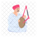 Nyatiti Player Indian Musician Folk Instrument Icon