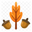 Oak Oak Leaf Acorn Icon