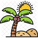 Oasis Deserto Agua Ícone