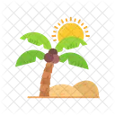 Oasis Deserto Agua Ícone