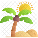 Oasis Deserto Agua Ícone