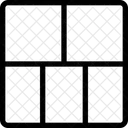 Oberes Doppelspaltenraster Symbol