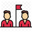 Objetivo Del Equipo Negocios Bandera Icono