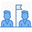 Objetivo Del Equipo Negocios Bandera Icono