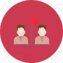 Objetivo Del Equipo Negocios Bandera Icono