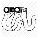 Black Monochrome Using Binoculars Illustration Observing Through Binoculars Binocular Vision Icon