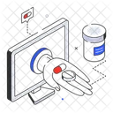 Obtenga un ícono de línea 3d de medicamentos en línea  Icono